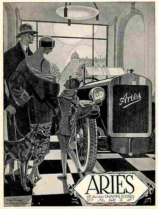 affiches publicitaires francophone de voitures anciennes