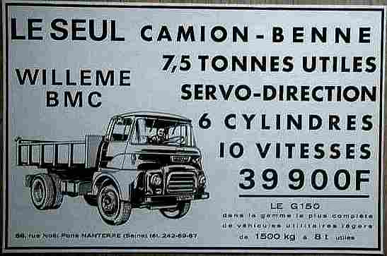 Catalogue pub auto prospectus Camion  le BMC Morris 7 tonnes en Français 